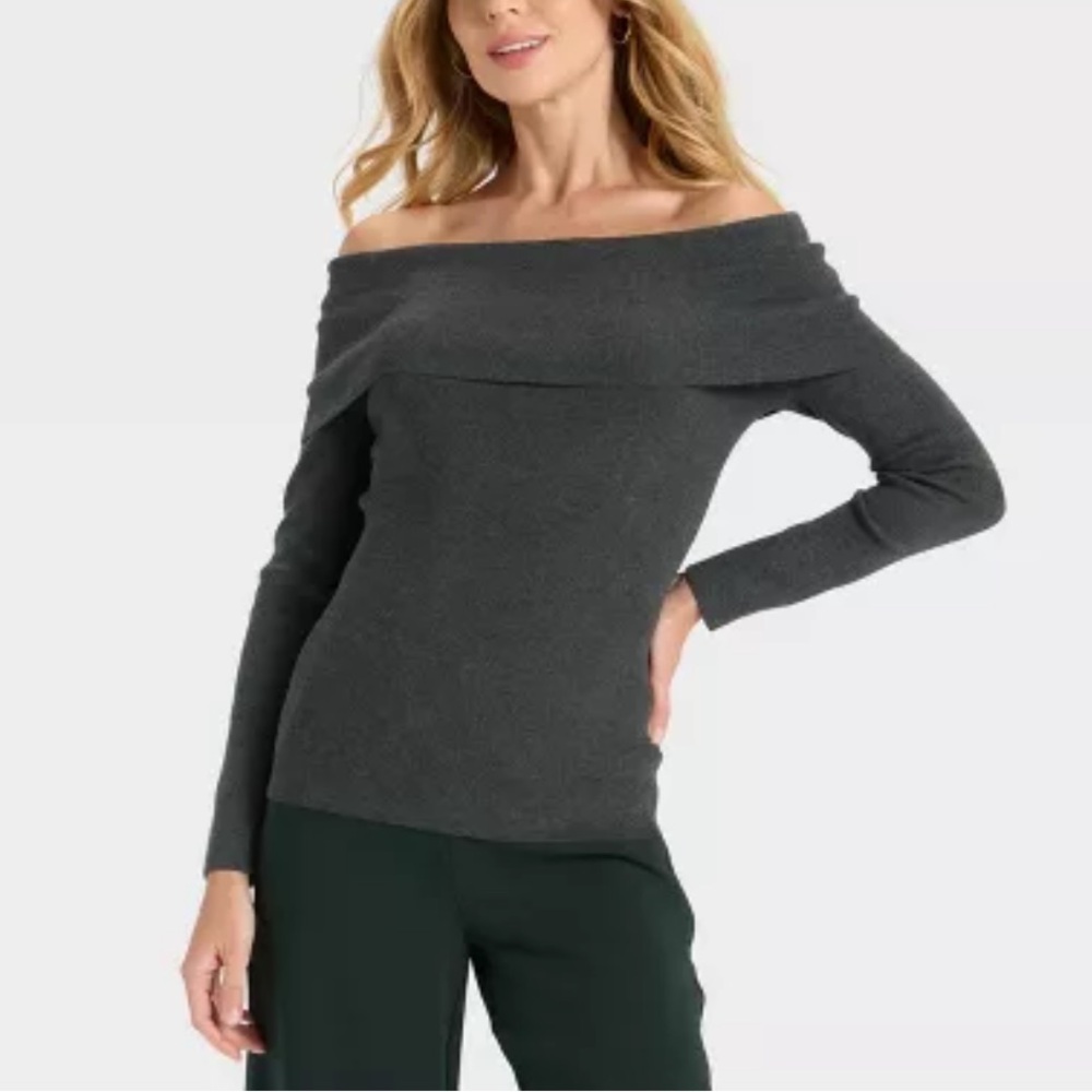 A‎ New Day Women's Long Sleeve Off the Shoulder Pullover Sweater